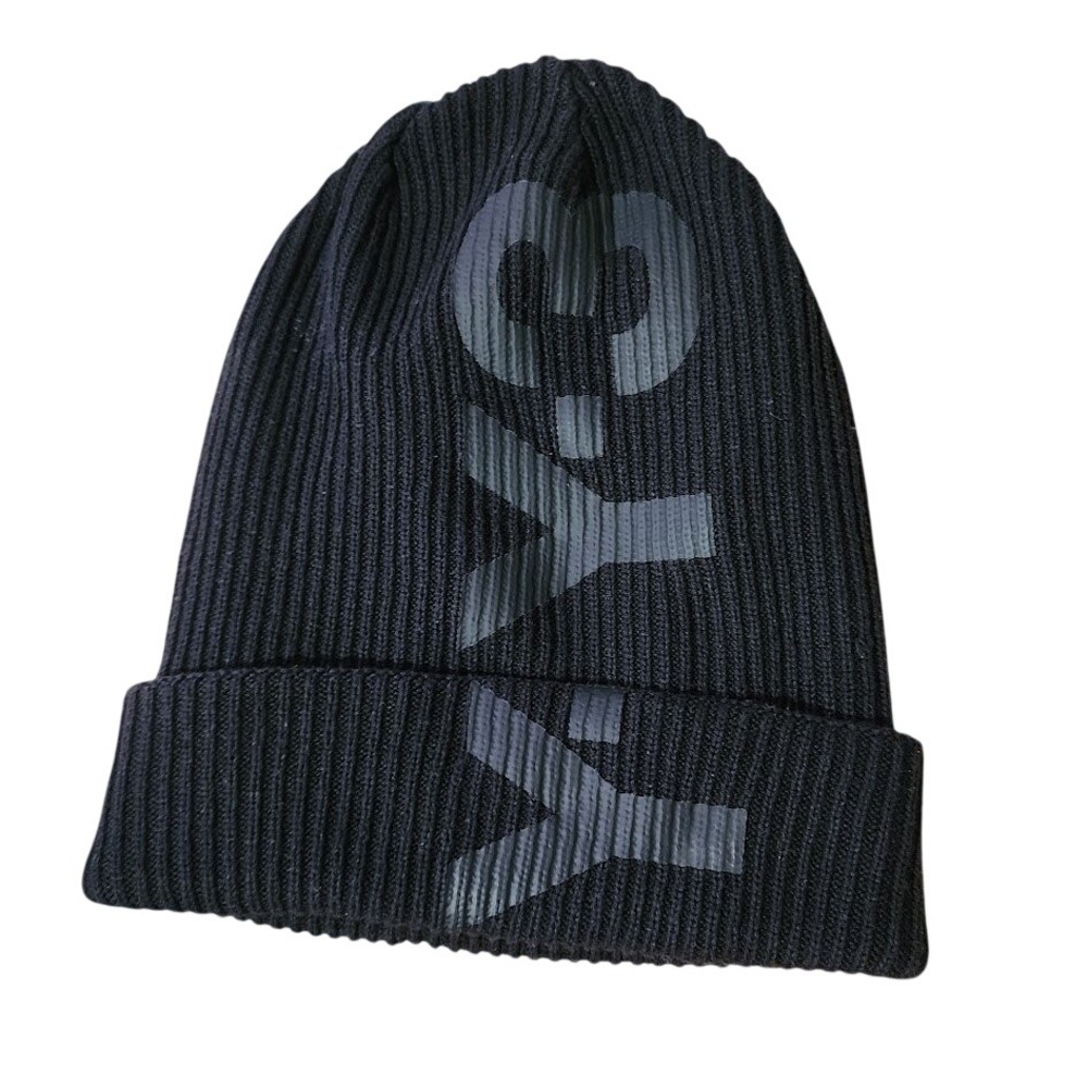 Y-3 x ADIDAS Logo Knit Beanie Hat Black Yohji Yamamoto OS